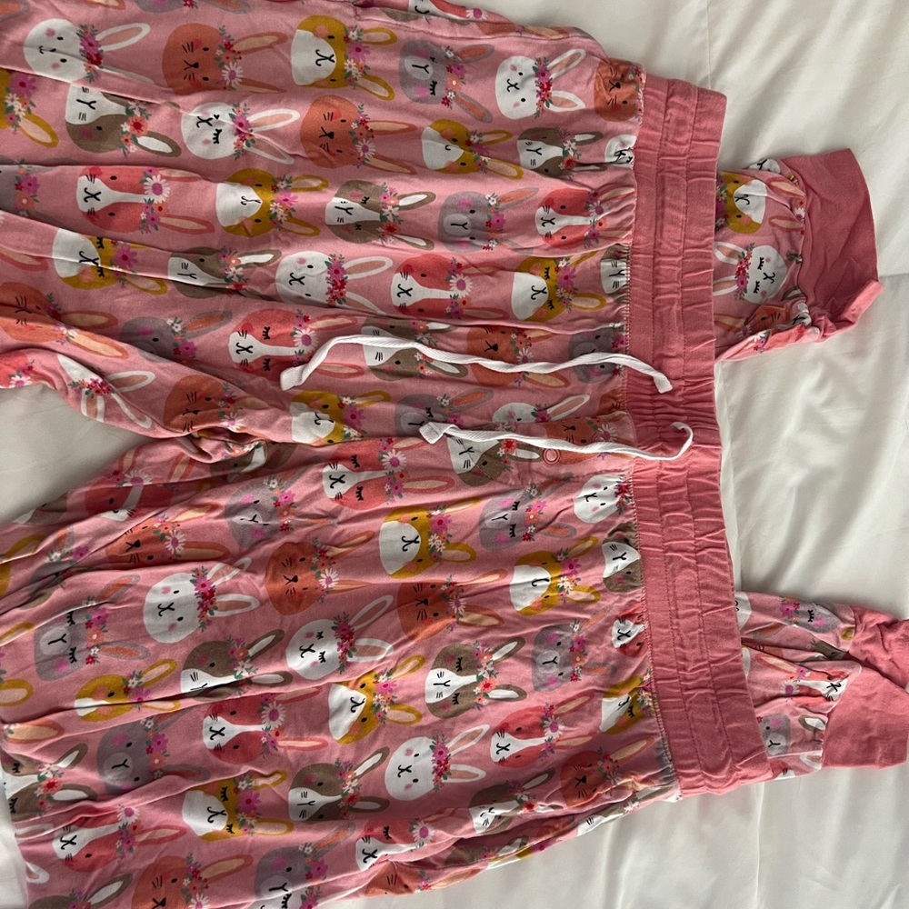 Little Sleepies Pink and White Pajama Bottoms with Whimsical Food Print